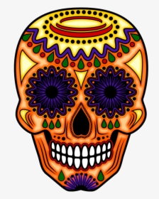Day Of The Dead Skull Png - Day Of The Dead Orange, Transparent Png, Free Download