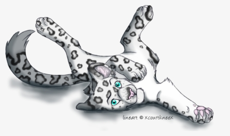 Closed Snow Leopard Adoptable By Snowwhitesangel - Cat Line Art, HD Png Download, Free Download