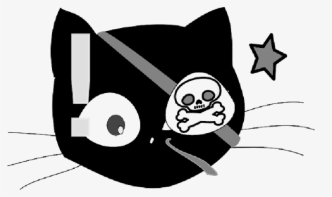 Cat, Head, Eyes, Black, Star, Drawing, Skull, Cartoon, HD Png Download, Free Download