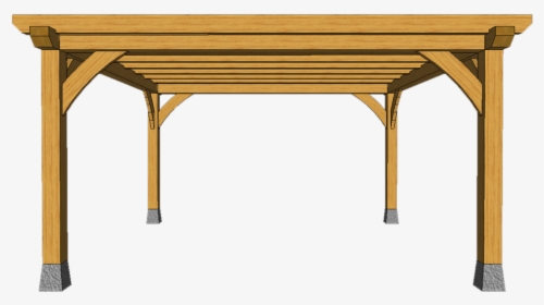 4 Post Oak Pergola With Chanfered Joists 3d Front T1 - Pergola Png, Transparent Png, Free Download