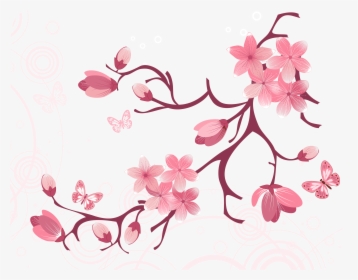 Clip Art Branches - Vector Png Flower Tree, Transparent Png, Free Download