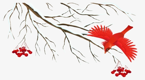 Clipart Tree Bird - Winter Transparent Clipart, HD Png Download, Free Download