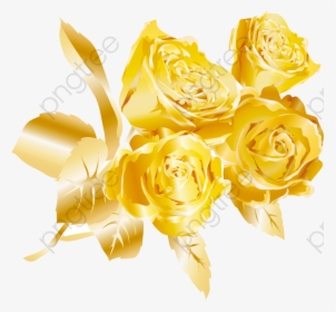 Transparent Rose Clipart - Gold Flowers Png Hd, Png Download, Free Download