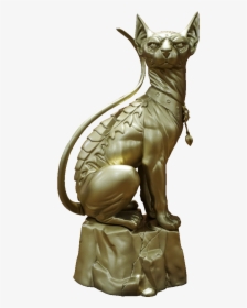 Saga Lying Cat Statue - Golden Cat Statue Transparent, HD Png Download, Free Download