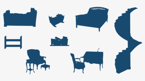Victorian, Furniture, Blue, Silhouettes, Armchair, - Siluetas De Muebles Png, Transparent Png, Free Download