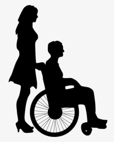 Clipart Bed Silhouette - Person In Wheelchair Silhouette, HD Png Download, Free Download