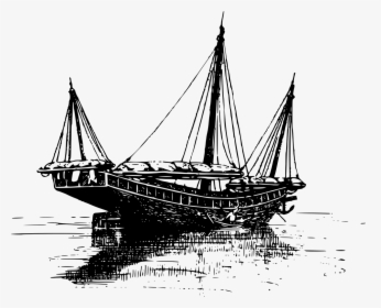 Chinese Junk Ship Drawing, HD Png Download, Free Download
