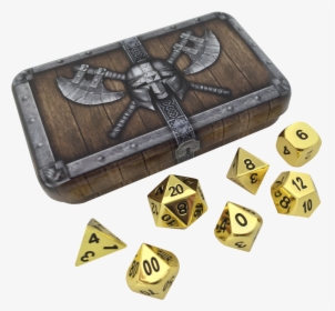 Dwarven Chest With Gold Color And Black Numbering Metal - Dice Game, HD Png Download, Free Download