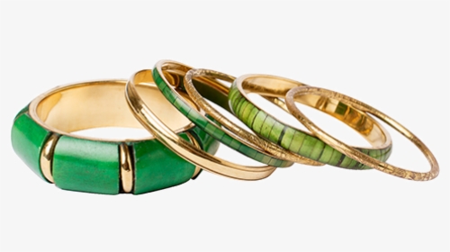 Jungle Green With Gold Color Bangles, HD Png Download, Free Download