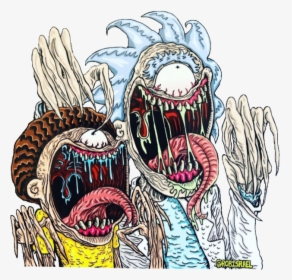 #stickergang #rick #and #morty #on #acid #melting #bad - Drawings Of Acid Trip, HD Png Download, Free Download