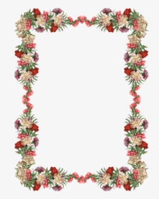Free Digital Vintage Flower Frame And Border - Flower Border Design Png, Transparent Png, Free Download