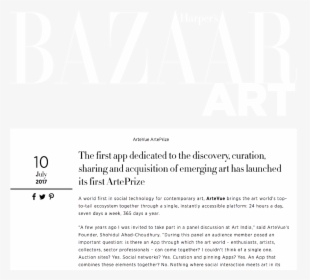 “the First App Dedicated To The Discovery, Curation, - Harper's Bazaar Logo White Png, Transparent Png, Free Download