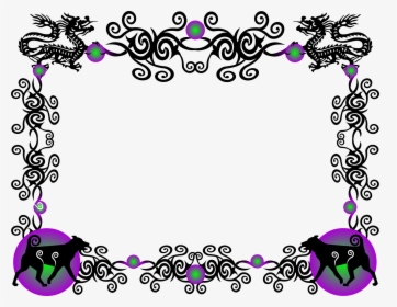 Frames Clipart Chinese New Year - Chinese Dragon Border Png, Transparent Png, Free Download
