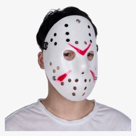 2018 White Plastic Jason Face Mask Halloween Hockey - Goaltender Mask, HD Png Download, Free Download