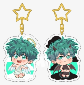 Bnha Angel/devil Deku Acrylic Charm Title= - Heart And Star Coloring Pages, HD Png Download, Free Download
