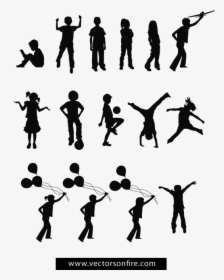 Kids Playing Silhouette Png - Free Vector Children, Transparent Png, Free Download