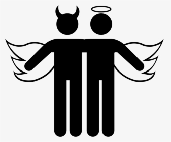 Angel And Demon Comments - Angel And Devil Icon, HD Png Download, Free Download