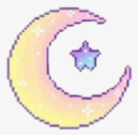 #moon #yellow #shine #star #purple #blue #aesthetic - Aesthetic Moon Transparent Pixel, HD Png Download, Free Download