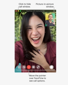 Move The Pointer Over The Facetime Window To See Call - Facetime, HD Png Download, Free Download