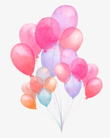 #ftestickers #watercolor #balloons #colorful - Watercolor Balloons Transparent Background, HD Png Download, Free Download