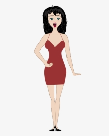 Mulher Morena Com Vestido Preto Png Desenho, Transparent Png, Free Download