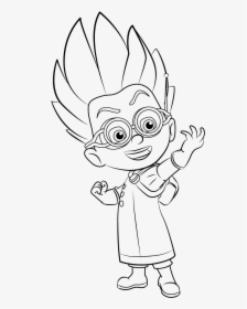 Evil Young Mad Scientist From Pj Masks Coloring Page - Супергерои В Масках Раскраска, HD Png Download, Free Download