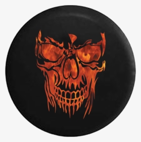 Hell And Back Flaming Skull Face - Jeep Skull Tire Cover, HD Png Download, Free Download
