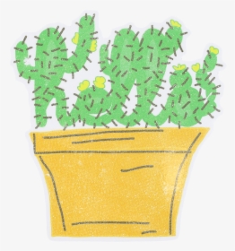 Cactus Pot Sticker - Flowerpot, HD Png Download, Free Download