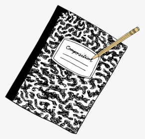 Composition Book Canvas Print - Clipart Composition Notebook And Pencil, HD Png Download, Free Download