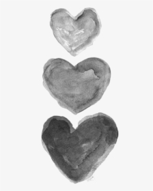 #ftestickers #watercolor #hearts #gray #black - Grey And White Heart, HD Png Download, Free Download