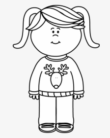 Girl Clipart Black And White, HD Png Download, Free Download