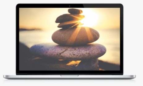 Laptop Image With Stones - Balance Work And Rest, HD Png Download, Free Download
