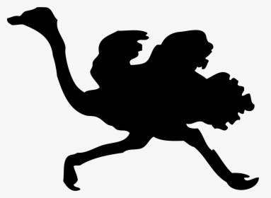 Ostrich Silhouette Clip Arts - Running Ostrich Silhouette, HD Png Download, Free Download