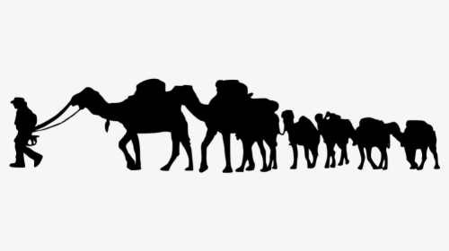 Camel Caravan Silhouette Png, Transparent Png, Free Download