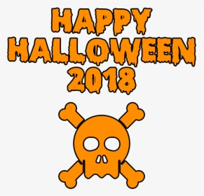 Happy Halloween 2018 Scary Skull Bloody Font - Imagenes En Png De Halloween 2018, Transparent Png, Free Download