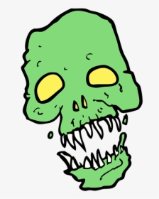 Scary, Skeleton, Skull, Horror, Human, Head, Zombie - Scary Skull Cartoon, HD Png Download, Free Download