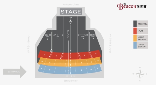 Seat Number Beacon Theater Seating Chart, HD Png Download, Free Download