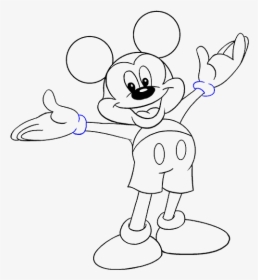 How To Draw Mickey Mouse - Mickey Mouse Png Drawing, Transparent Png, Free Download