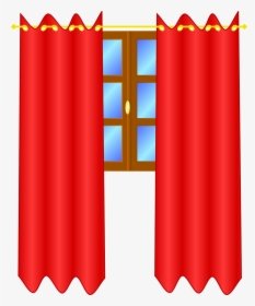 Window With Curtains Clipart, HD Png Download, Free Download
