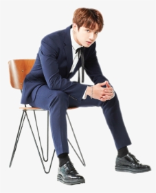 Jungkook Sitting On Chair , Png Download - Jungkook Png Chair, Transparent Png, Free Download