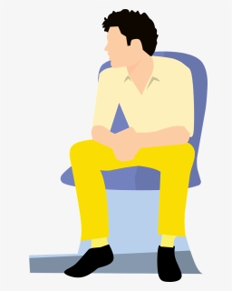 Man, Young, Clothes, Casual, Looking, Sitting, Chair - Man Sitting On Chair Cartoon Png, Transparent Png, Free Download