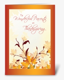 Parents Thanksgiving Red Leaves Greeting Card - Miss You At Thanksgiving, HD Png Download, Free Download