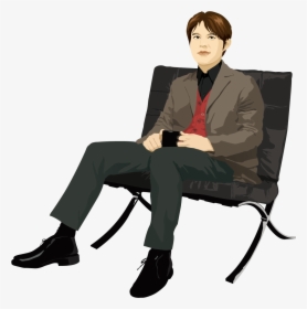 Man Sitting Position Clip Art - People Discuss Vector Png, Transparent Png, Free Download