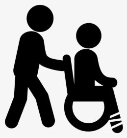 Man Pushing A Wheels Chair With Person Sitting On It - Nurse And Patient Icon, HD Png Download, Free Download