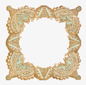 Frame Border Decorative Scrapbook Supple Craft Digital - Gold And Turquoise Border, HD Png Download, Free Download