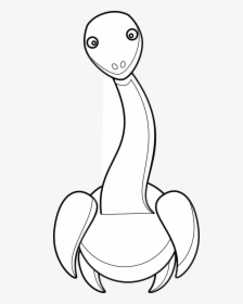 Cartoon Plesiosaur Black White Line Art Scalable Vector - Coloring Book, HD Png Download, Free Download