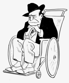 Public Domain Clip Art - Old Man In Wheelchair Drawing, HD Png Download, Free Download