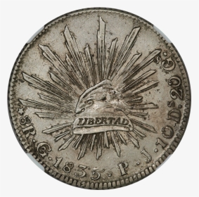 1835-gopj Mexico Cap & Rays 8 Reales Star On Cap - Coin, HD Png Download, Free Download