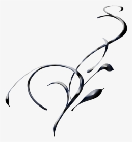 Swirl Abstract Black Satin Elegant Design Curved Shape - Transparent Abstract Images Black, HD Png Download, Free Download
