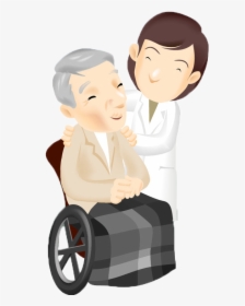 Age Earwax Disease A - Old People Wheelchair Cartoons, HD Png Download, Free Download